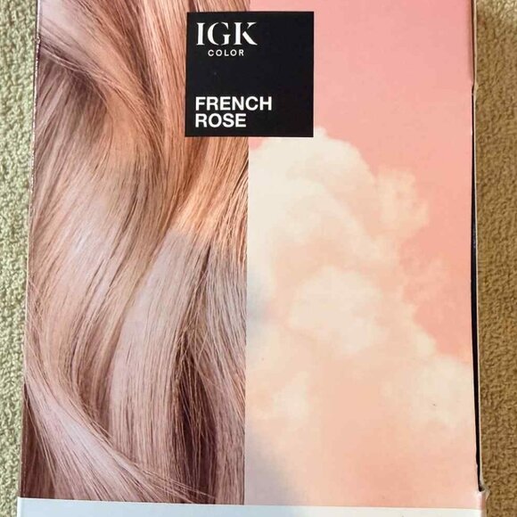 BRAND NEW- IGK Permanent Hair Color Kit - "RG - FRENCH ROSE" (Light Rosy Blonde) - Picture 2 of 7